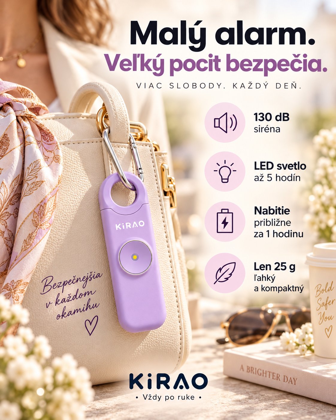 KIRAO osobný alarm · infografika